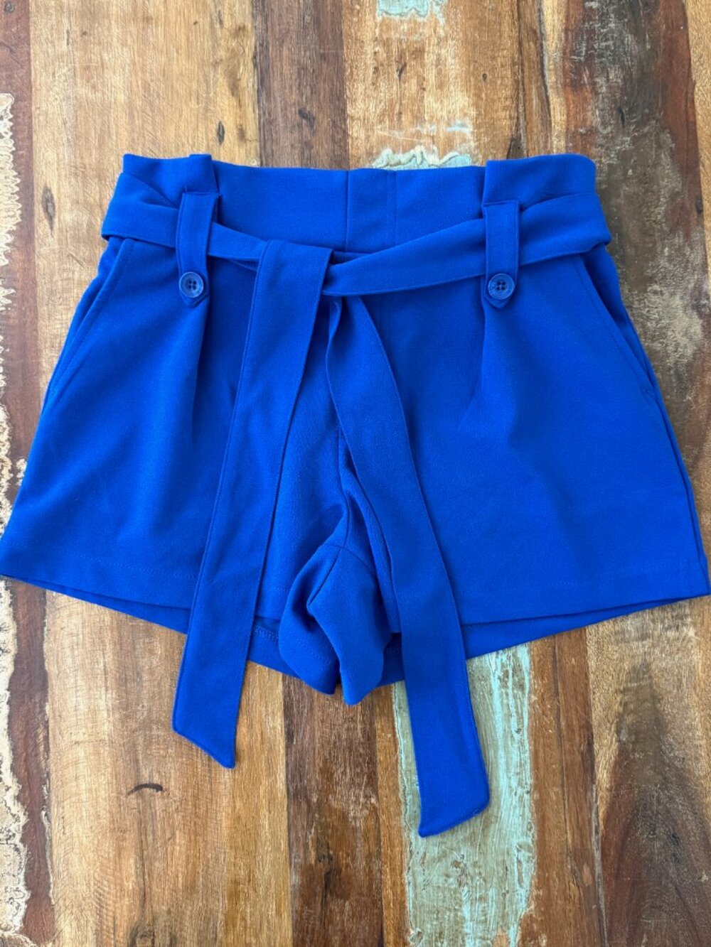 Sincerely Jules Paper Bag Blue Shorts Size Small - Picture 2 of 10